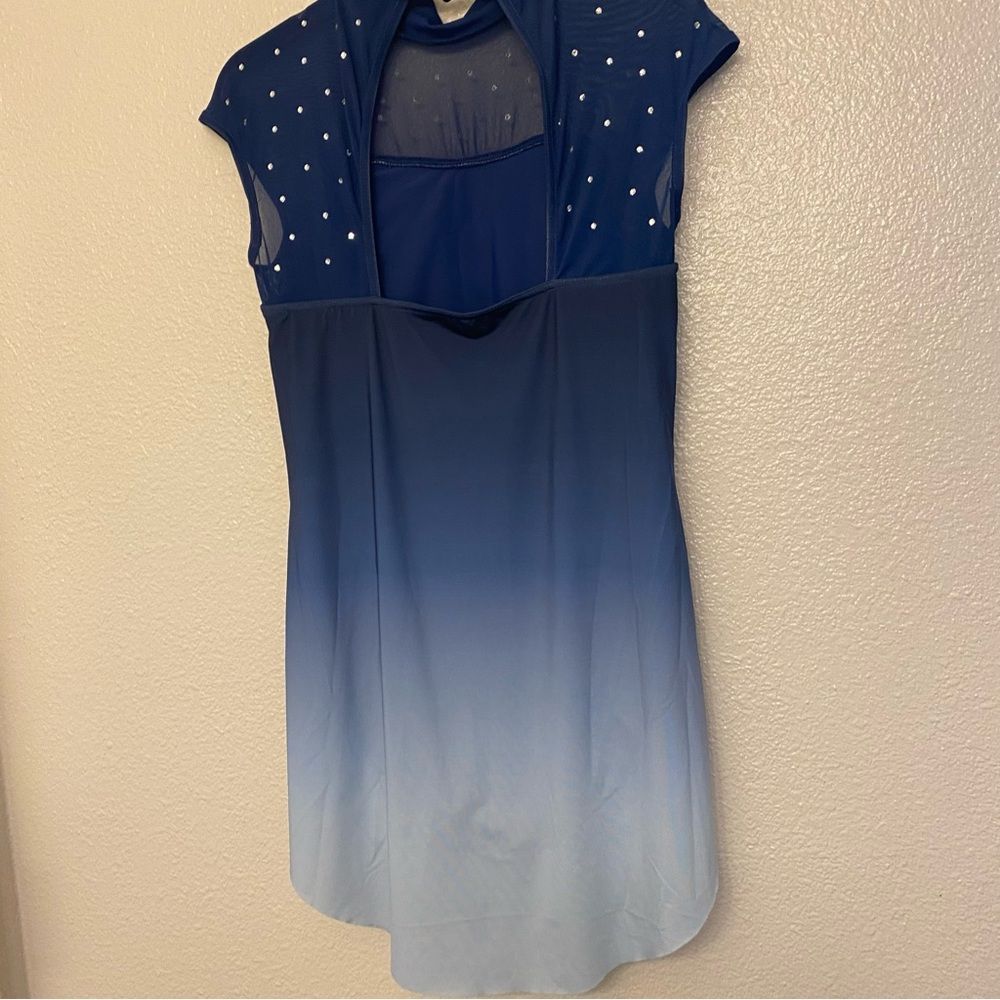 Weissman Dance Costume Blue Rhinestones Ombre Have Mercy 13294 Lyrical Lc Child — image 2 of 8
